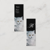 DIE KÖNIGIN DES MONOGRAMM DER WEISSEN KATZEN MINI VISITENKARTE (Vorne/Hinten)