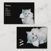 DIE KÖNIGIN DES MONOGRAMM DER WEISSEN KATZEN VISITENKARTE (Vorne/Hinten)