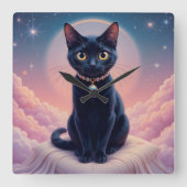 Die Königin des Schwarzen Katapults Quadratische Wanduhr (Vorderseite)