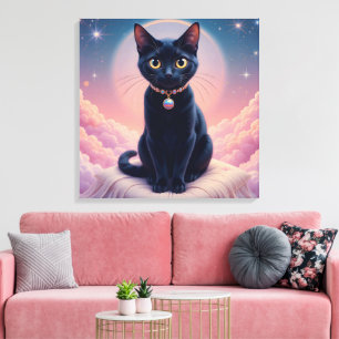 Die Königin des schwarzen Katzenhimmels Leinwanddruck