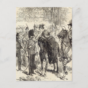 Die Königin, die Victoria Crosses verteilt Postkarte