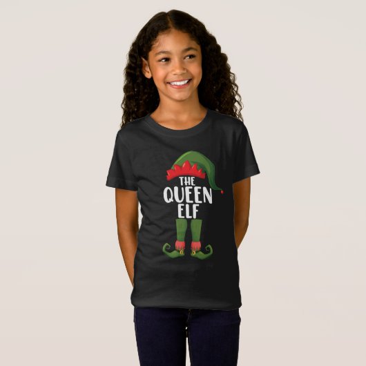 Die Königin Elf passt Weihnachtsfrauen zu Familie T-Shirt (Vorne ganz)
