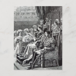 Die Königin eröffnete das Parlament 1846 Postkarte