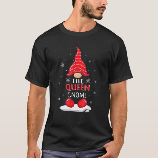 Die Königin Gnome passt Familie Weihnachten Pajama T-Shirt (Vorderseite)