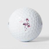 Die Königin hat den klassischen Chic Pink Flamingo Golfball (Vorderseite)