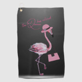 Die Königin hat den klassischen Chic Pink Flamingo Golfhandtuch (Vorderseite)