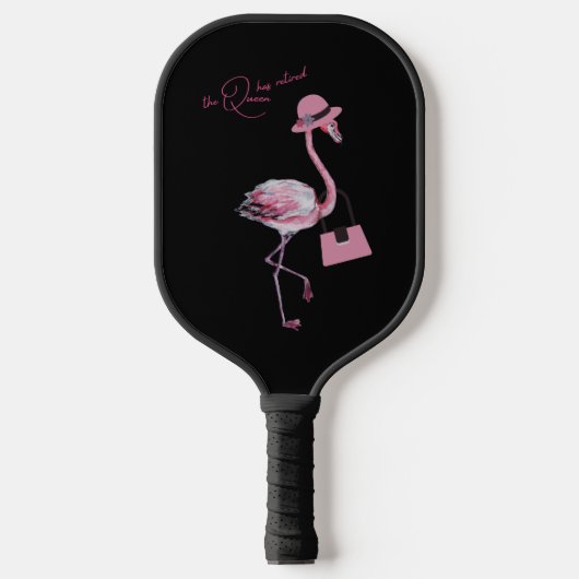 Die Königin hat den klassischen Chic Pink Flamingo Pickleball Schläger (Vorderseite)