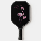 Die Königin hat den klassischen Chic Pink Flamingo Pickleball Schläger (Rückseite)