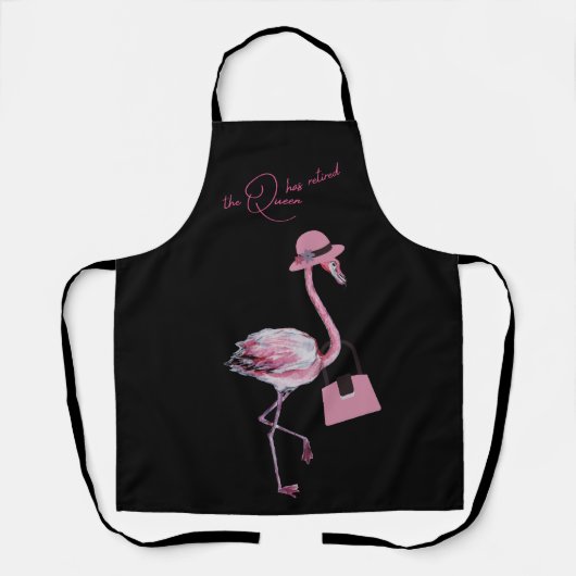 Die Königin hat den klassischen Chic Pink Flamingo Schürze (Vorderseite)