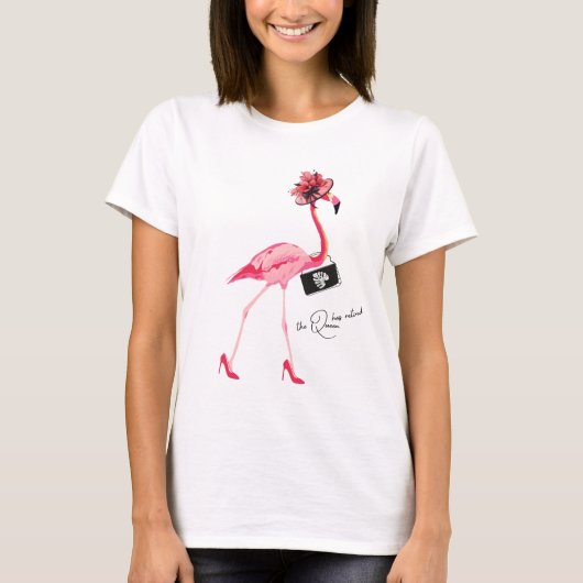 Die Königin hat den klassischen Chic Pink Flamingo T-Shirt (Vorderseite)