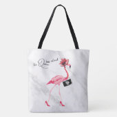 Die Königin hat den klassischen Chic Pink Flamingo Tasche (Rückseite)