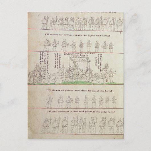 Die Königin in ihrer Kluft Postkarte (Vorderseite)