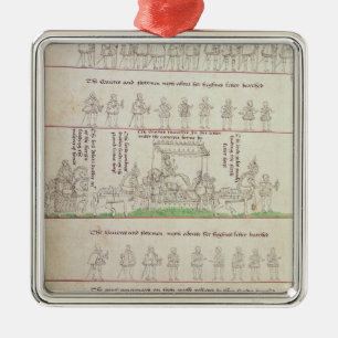 Die Königin in ihrer Sänfte Silbernes Ornament