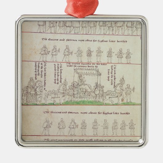 Die Königin in ihrer Sänfte Silbernes Ornament (Vorne)