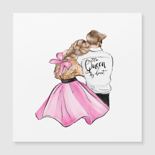 Die Königin meines Herzvalentiner-Tagespaares in d Magnetkarte (Vorderseite)