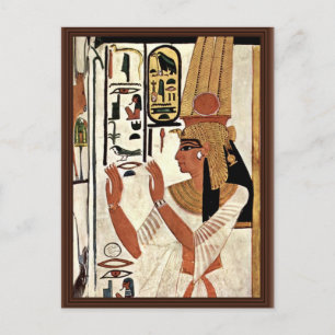 Die Königin Nefertari im Gebetshaltung von Maler D Postkarte