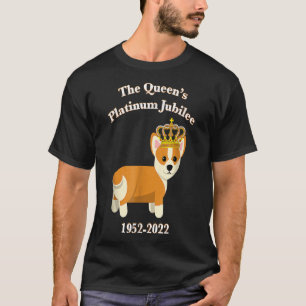 Die Königin Platinum Jubilee Corgi mit Kronenhund T-Shirt