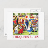 DIE KÖNIGIN SAGT: "DIE QUEEN-REGELN!" POSTKARTE (Vorne/Hinten)