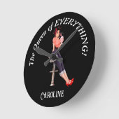 Die Königin von allem. Bearbeitbarer Text und Name Runde Wanduhr (Winkel)