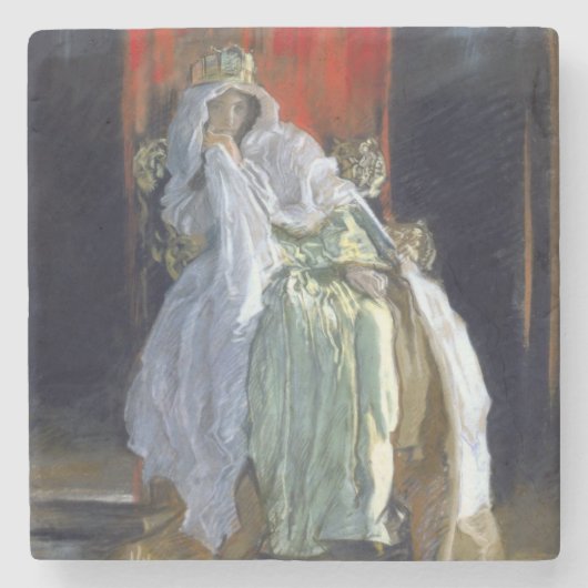 Die Königin von Hamlet (von Edwin Austin Abbey) Steinuntersetzer (Vorderseite)