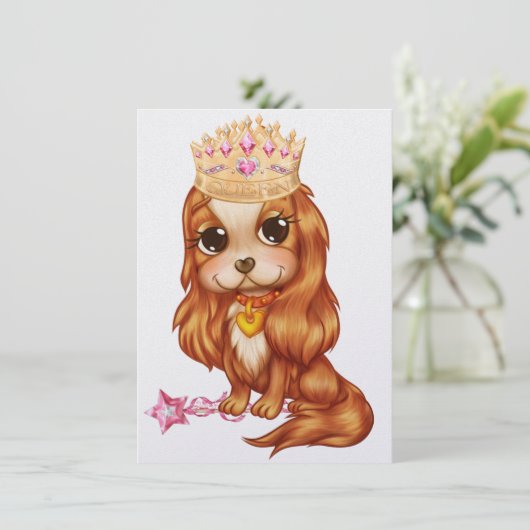 Die Königin Will ein Party! - SRF Einladung (Stehend Vorderseite)