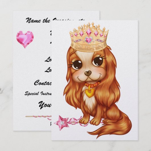 Die Königin Will ein Party! - SRF Einladung (Vorne/Hinten)