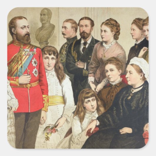 Die königliche Familie, 1880 Quadratischer Aufkleber (Vorderseite)