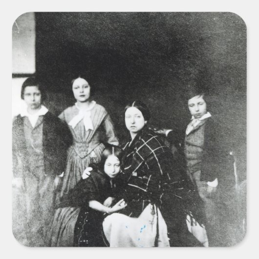 Die königliche Familie Quadratischer Aufkleber (Vorderseite)