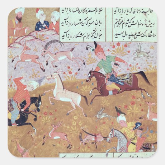 Die königliche Jagd Quadratischer Aufkleber (Vorderseite)