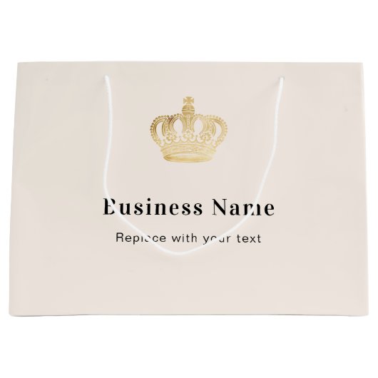 Die königliche Krone der beigen Wirtschaft Große Geschenktüte (Vorderseite)