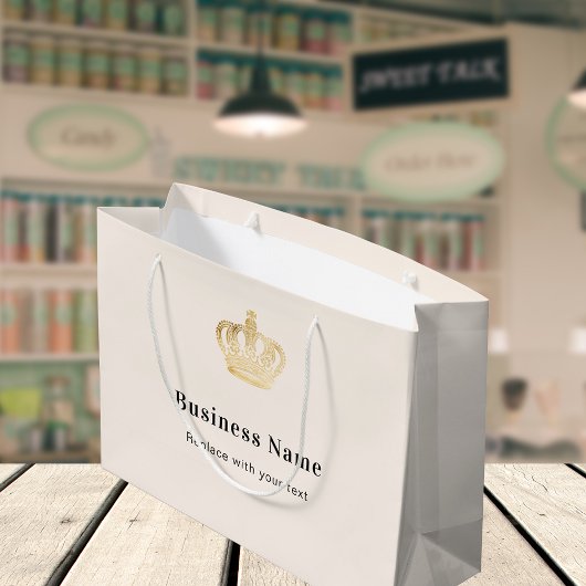 Die königliche Krone der beigen Wirtschaft Große Geschenktüte