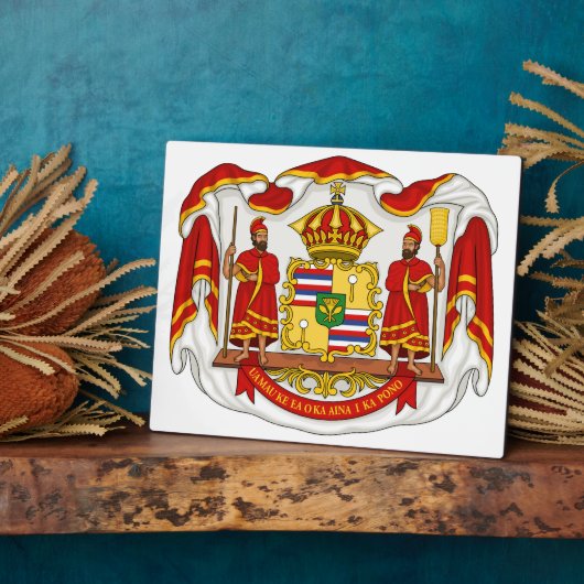 Die königliche Wappen des Königreichs Hawaii Fotoplatte (Seite)