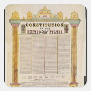 Die Konstitution des USA Quadratischer Aufkleber
