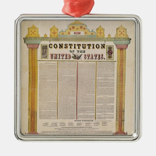 Die Konstitution des USA Silbernes Ornament (Vorne)