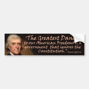 Die Konstitution - Thomas Jefferson Autoaufkleber