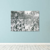 Die kontinentale Armee marschiert durch die alte Leinwanddruck (Insitu (Holzboden))