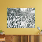 Die kontinentale Armee marschiert durch die alte Leinwanddruck (Insitu (Wohnzimmer))