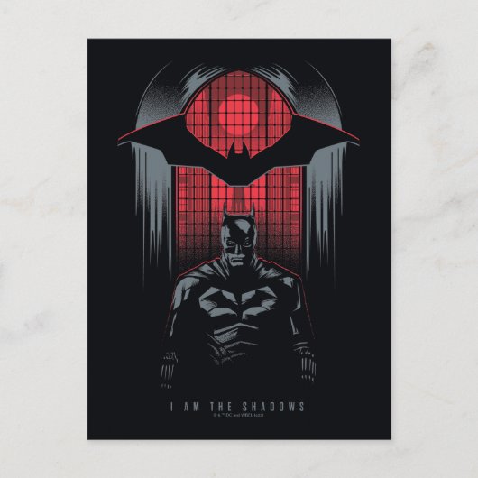 Die Kontur des Batman Window Pane Postkarte (Vorderseite)