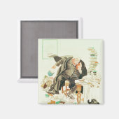 Die Kontur des satirischen Cartoon der Sanität Magnet (Vorderseite/Rückseite)