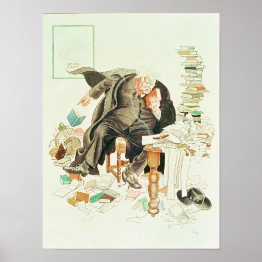 Die Kontur des satirischen Cartoon der Sanität Poster (Vorne)