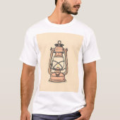 Die Kontur einer traditionellen Kerosin-Lampe, der T-Shirt (Vorderseite)