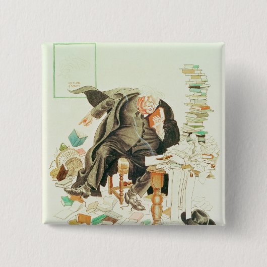 Die Kontur Sanity Satirical Cartoon Button (Vorderseite)