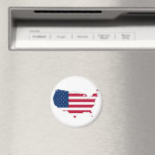 Die Kontur USA mit Flaggen gefüllt Magnet (In Situ (Geschirrspüler))