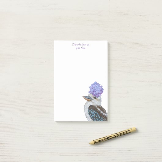 Die Kookaburra-Post-it-Notizen abzeichnen Post-it Klebezettel (Auf Schreibtisch)