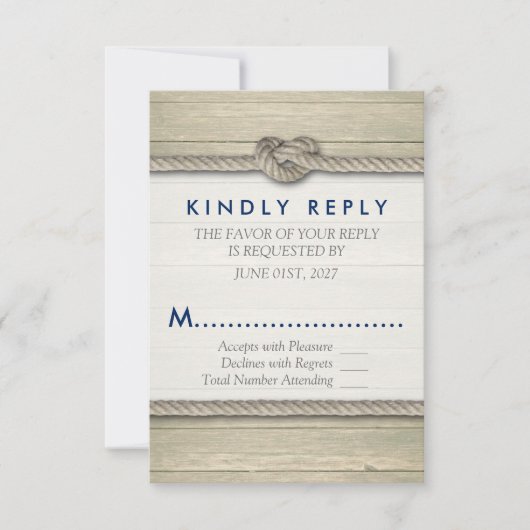 Die Kopplung der bekannten rustikalen Hochzeit RSVP Karte (Vorderseite)