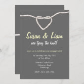 Die Kopplung der Knot Engagement Party - gelb und Einladung (Vorne/Hinten)