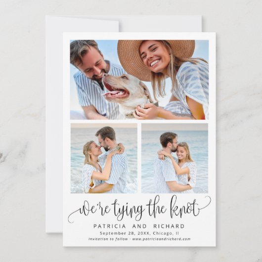 Die Kopplung der Knoten Hochzeit speichern das Fot Einladung (Vorderseite)