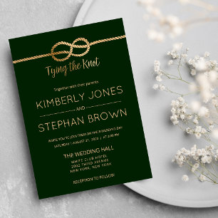 Die Kopplung der Mod Forest Green Gold-Hochzeit de Einladung