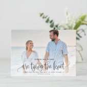 Die Kopplung von Hochzeiten rettet das Date-Foto Einladung (Stehend Vorderseite)