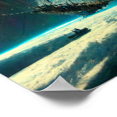 Die kosmische Freundschaft, das Sci-Fi Art Poster (Ecke)